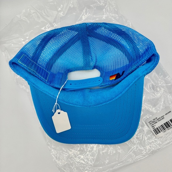 NWT Aviator Nation Outside Lands Trucker Hat in Neon blue - Picture 4 of 8